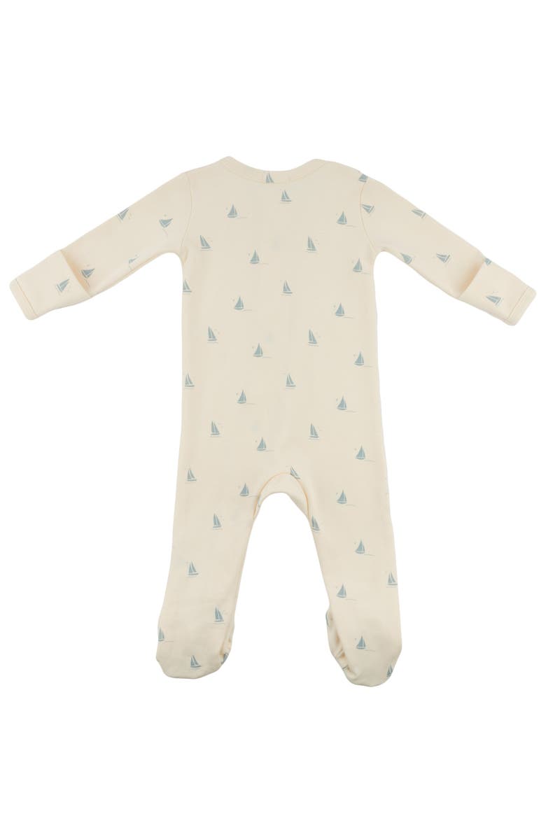 oh baby! Mini Sailboats Footie, Alternate, color, Milk