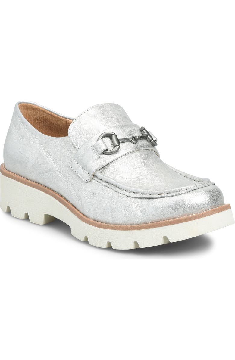 Söfft Prewitt Horsebit Loafer, Main, color, Silver