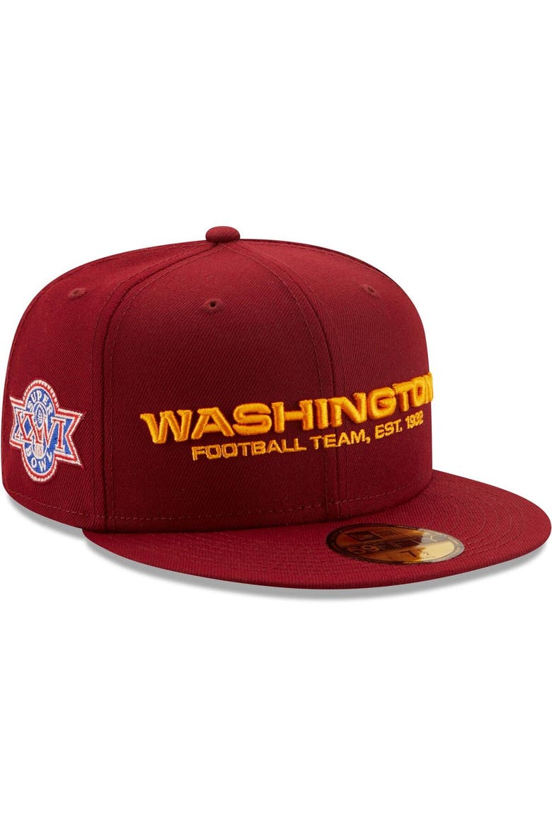 Men's New Era Burgundy Washington Football Team 3X Super Bowl Champions 59FIFTY Fitted Hat, Alternate, color, Burgundy