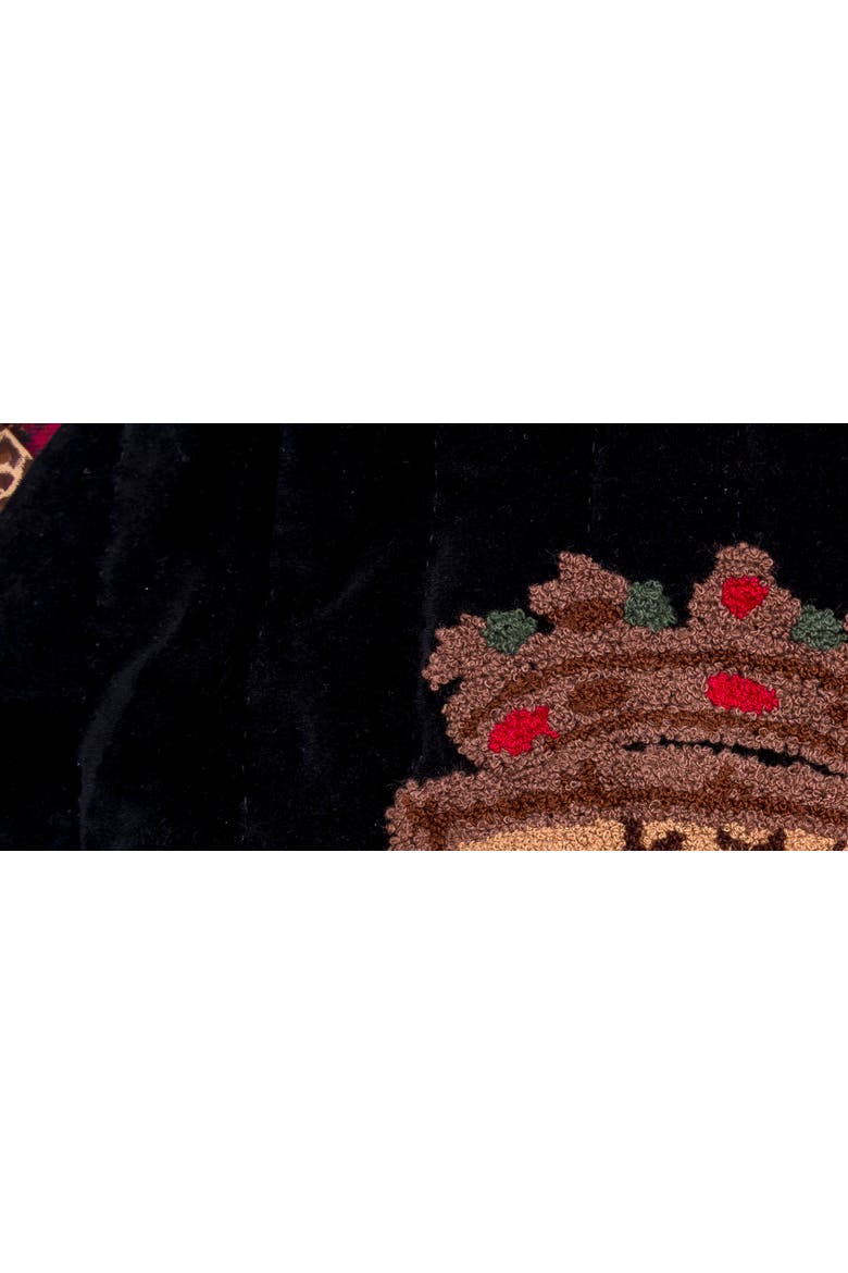 Blair Castle Checkered Wedges Patchwork 100% Cotton Christmas Tree Skirt 54", Alternate, color, Black