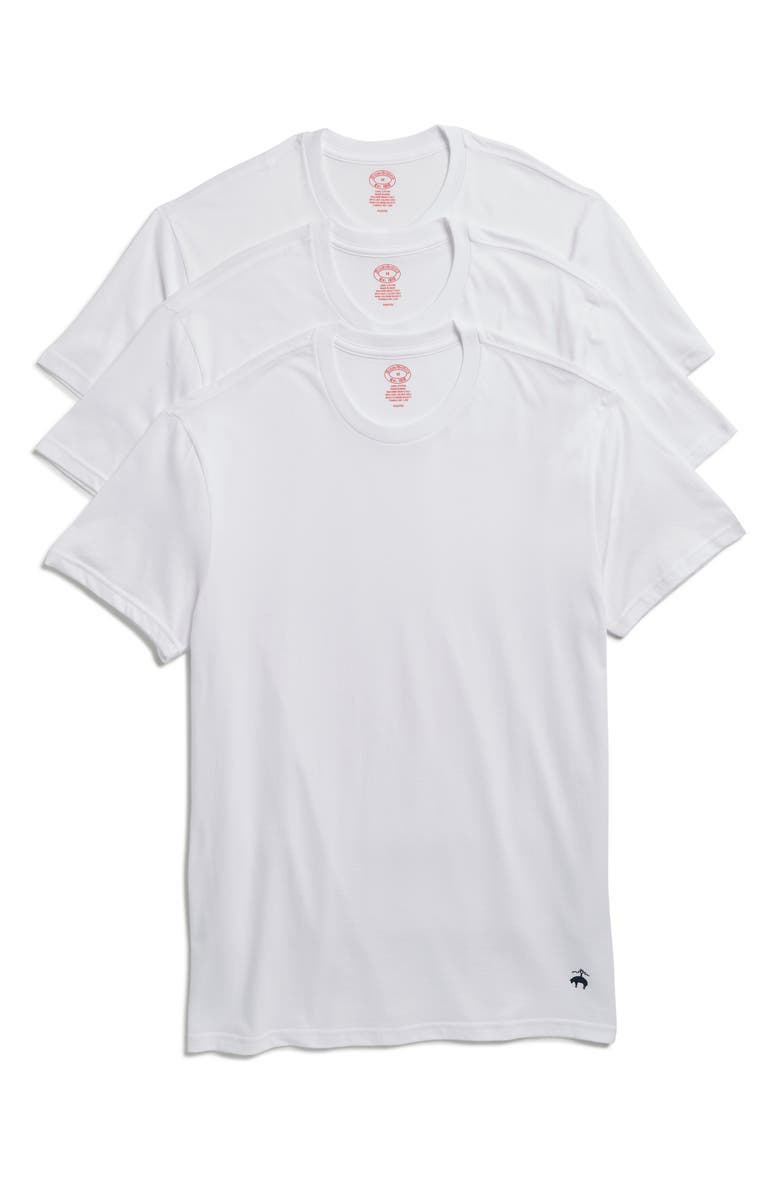 Brooks Brothers 3-Pack Crewneck Undershirts, Main, color, White