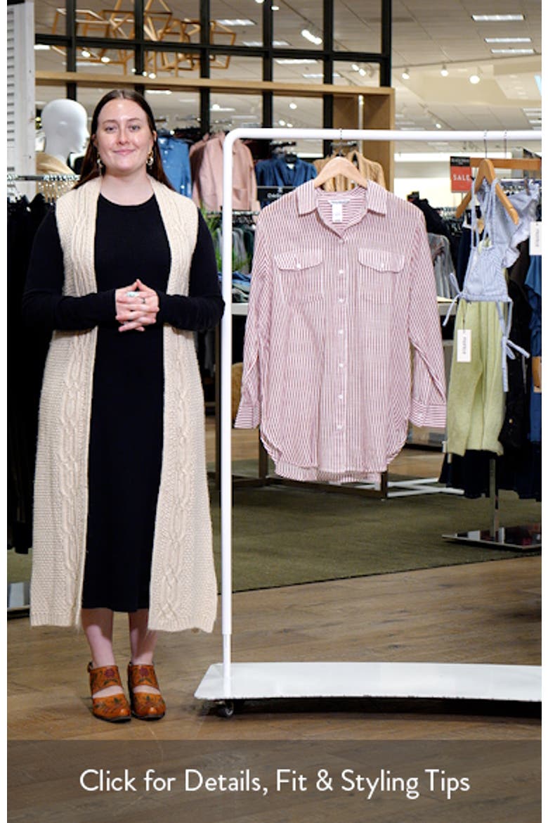 Shoreline Stripe Cotton Cover-Up Shirtdress video