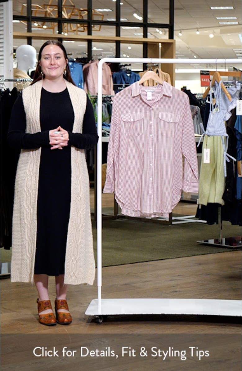 Shoreline Stripe Cotton Cover-Up Shirtdress, sales video thumbnail