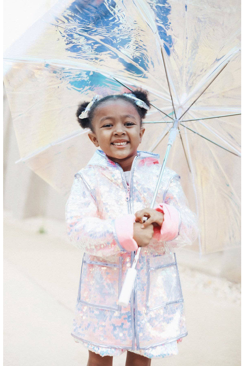 Lola & the Boys Kids' Magic Sequin Rain Jacket, Alternate, color, PINK