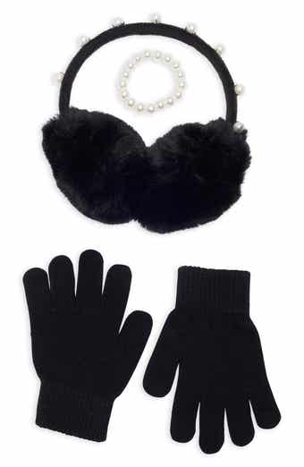 Kids' 3-Piece Pearl Earmuffs, Gloves & Bracelet Set