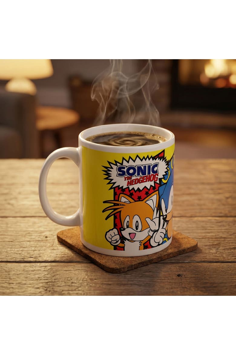 20 oz Sonic the Hedgehog Roster Ceramic Mug, Alternate, color, White