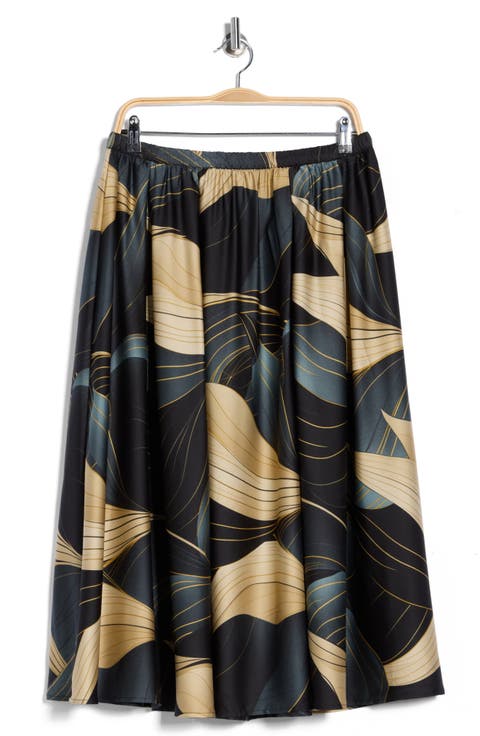 Polka Dot Satin Midi Skirt