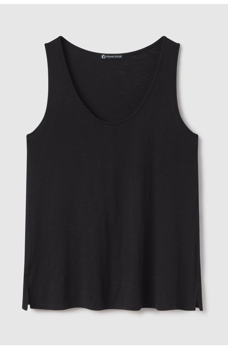 Franne Golde Slub Jersey A-Line Tank, Alternate, color, Black