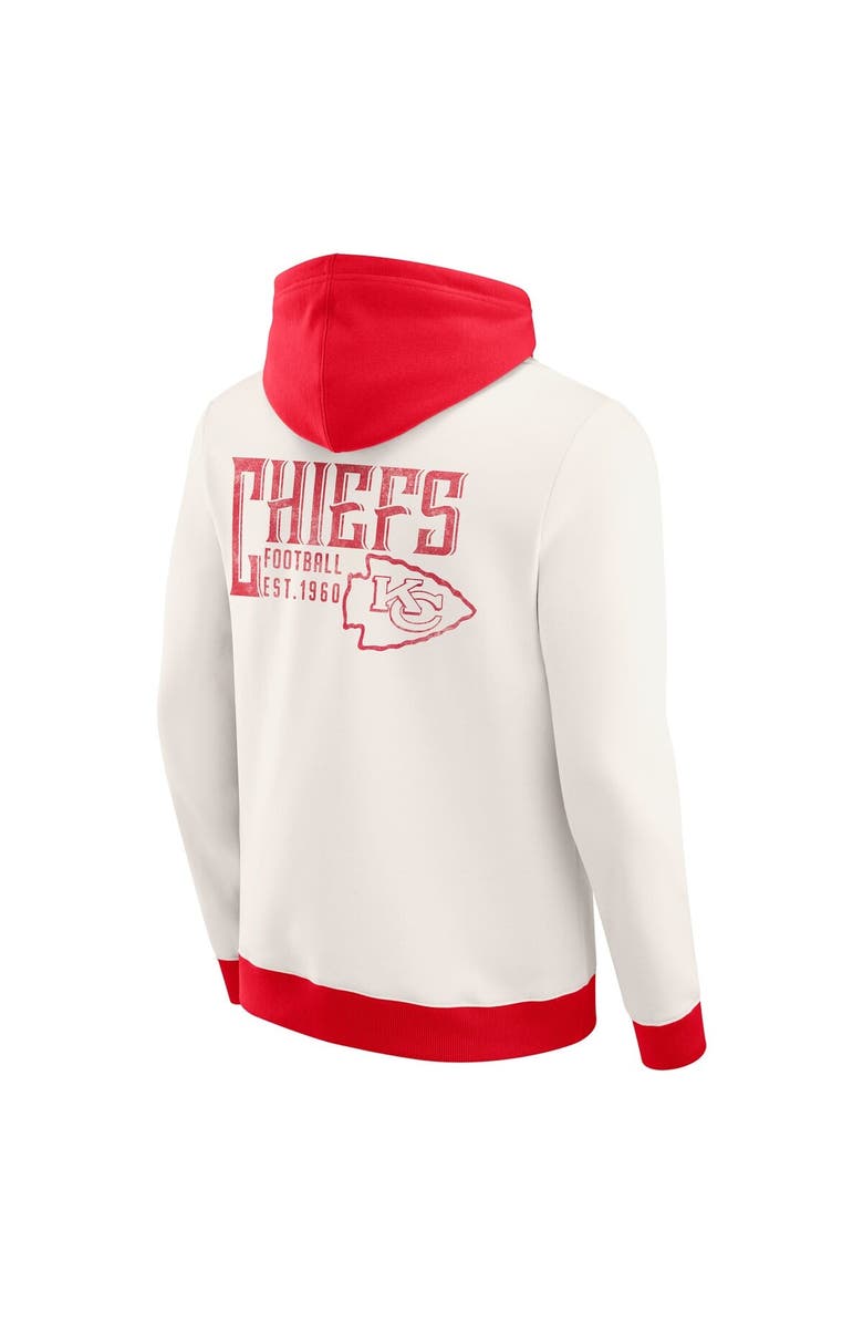 Darius Rucker Collection by Fanatics Men's Darius Rucker Collection by Fanatics Cream Kansas City Chiefs Distressed Graphics Full-Zip Hoodie, Alternate, color, Cream