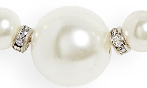 CRISTABELLE CRISTABELLE CRYSTAL & IMITATION PEARL OPEN HOOP DROP EARRINGS