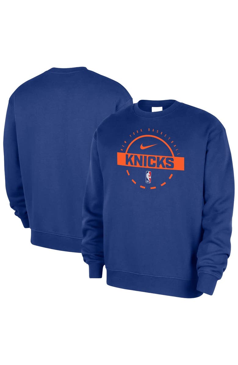 Nike Men's Nike Blue New York Knicks 2025/26 Authentic Practice Club Sweatshirt, Main, color, Blue