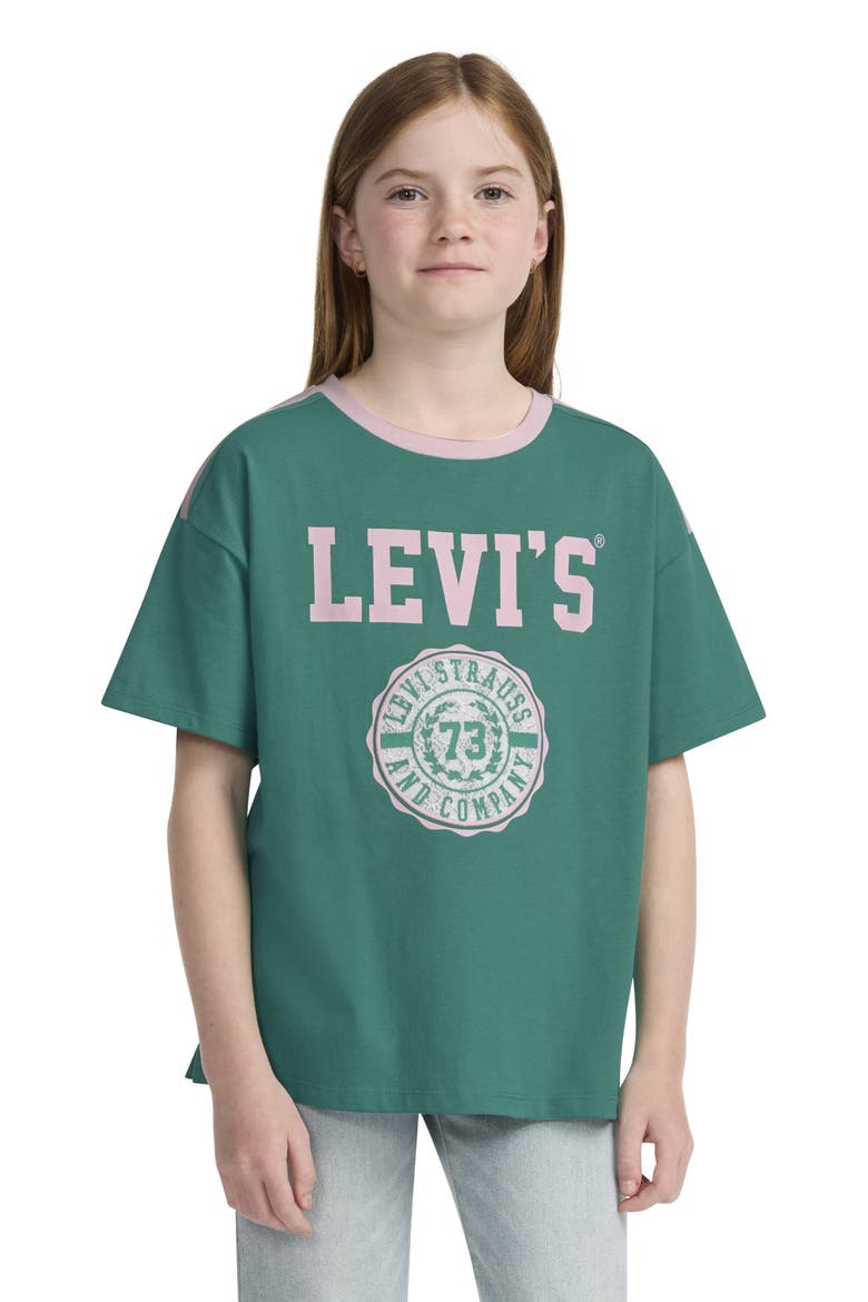 Kids' Sporty Oversize Logo Graphic T-Shirt, Alternate, color, ALHAMBRA