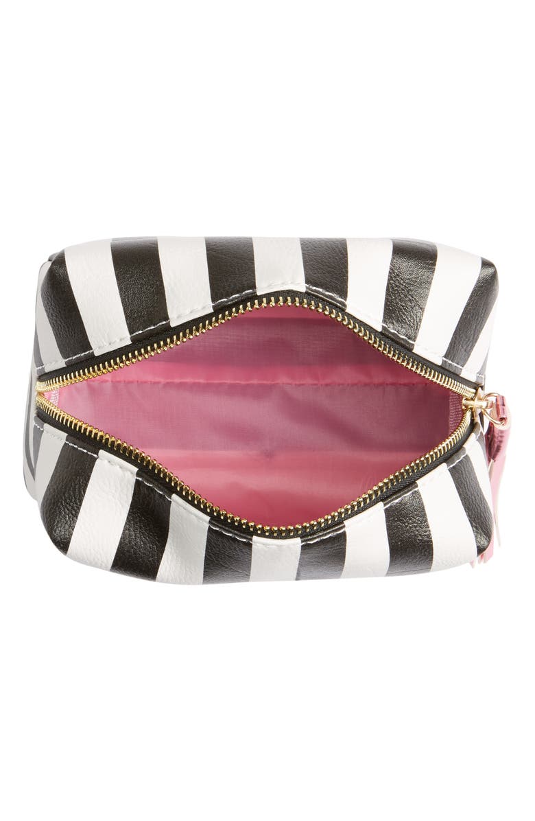 OMG Accessories OMG Metallic Lip Stripe Cosmetics Bag, Alternate, color,