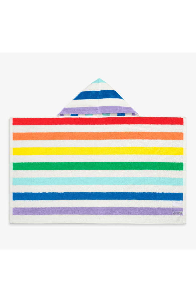 Primary Kids Stripe Hoodie Towel, Main, color, White New Rainbow Stripe