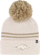 '47 Women's '47  Natural Arkansas Razorbacks Core & Inline Latte Cuffed Knit Hat with Pom