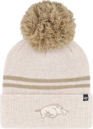 '47 Women's '47 Natural Arkansas Razorbacks Core & Inline Latte Cuffed Knit Hat with Pom