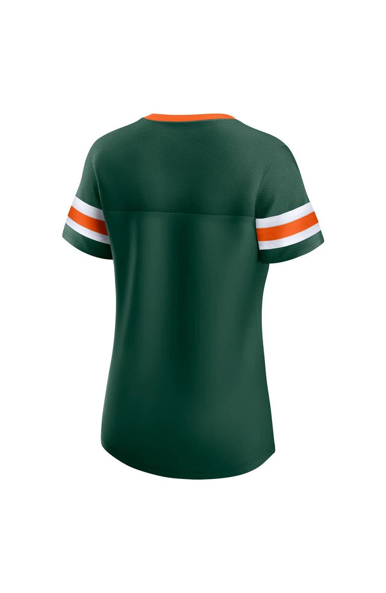 FANATICS Women's Fanatics Green Miami Hurricanes Iconic Athena Lace-Up T-Shirt, Alternate, color, Green
