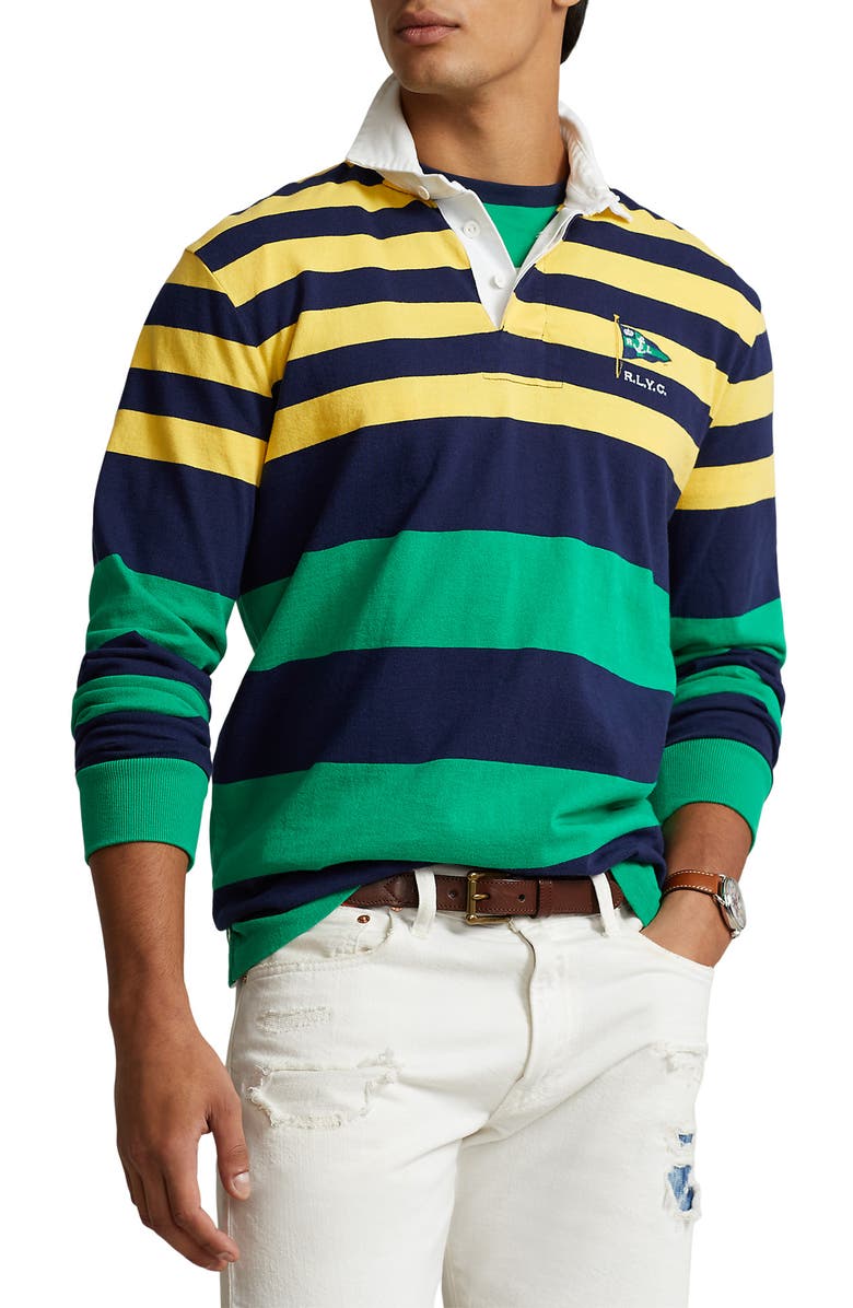 Polo Ralph Lauren Stripe Cotton Rugby Shirt, Main, color, 