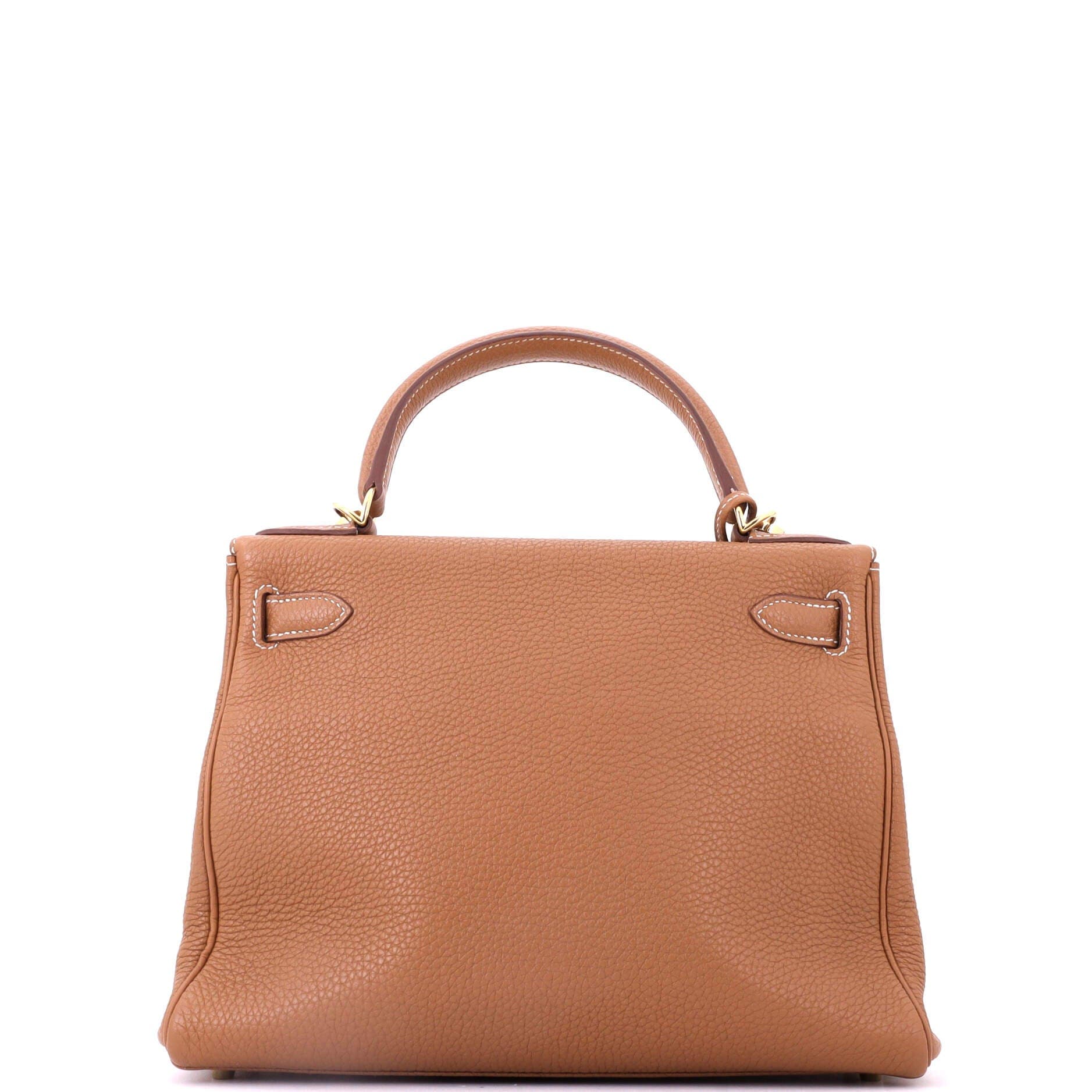 Pre-Owned Hermes Kelly Handbag Brown Togo with Gold Hardware 28, Alternate, color, Gold