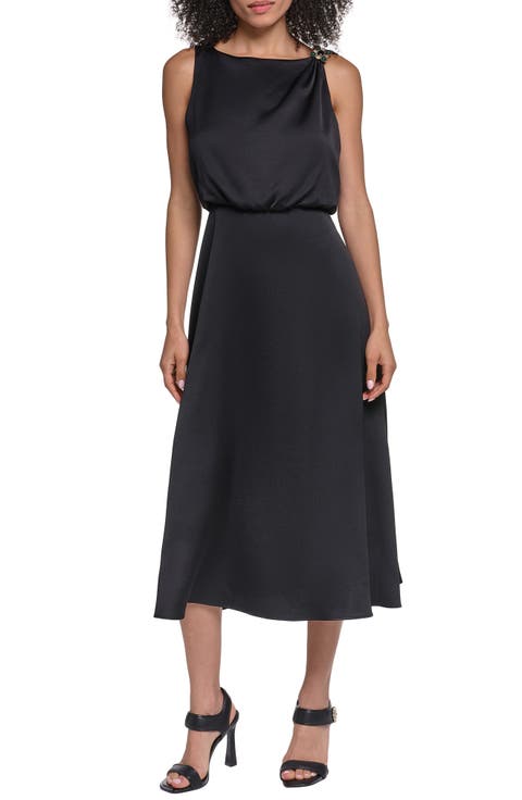 Satin Face Crepe Midi Dress
