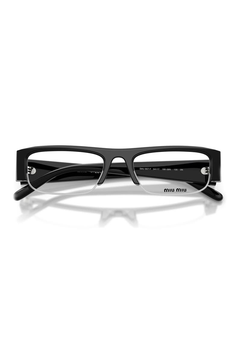 54mm Rectangular Sunglasses, Alternate, color, BLACK / CLEAR GRADIENT GREY