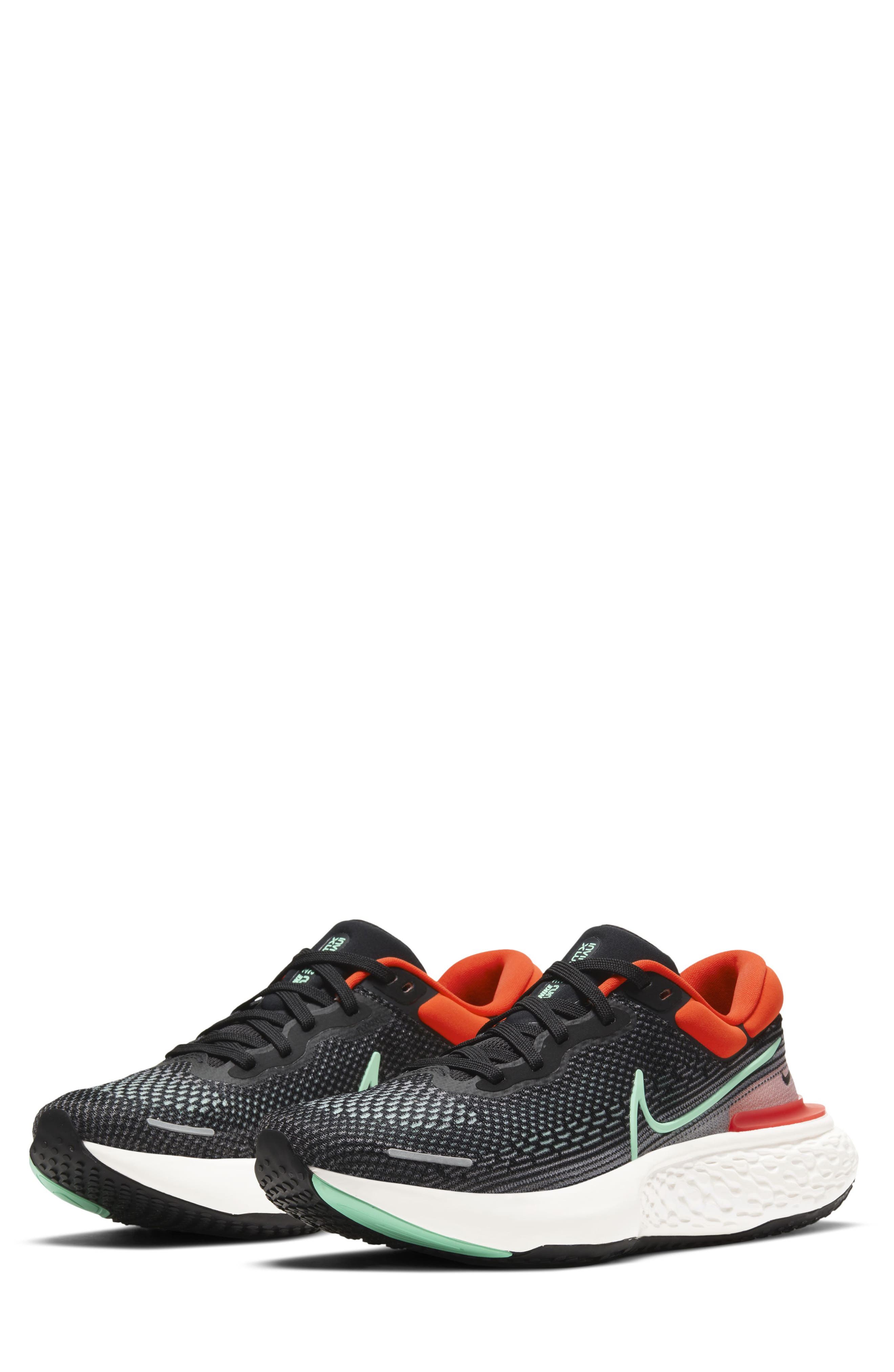 ZoomX Invincible Run Flyknit Running Shoe, Main, color, BLACK/CHILE RED/GREEN GLOW
