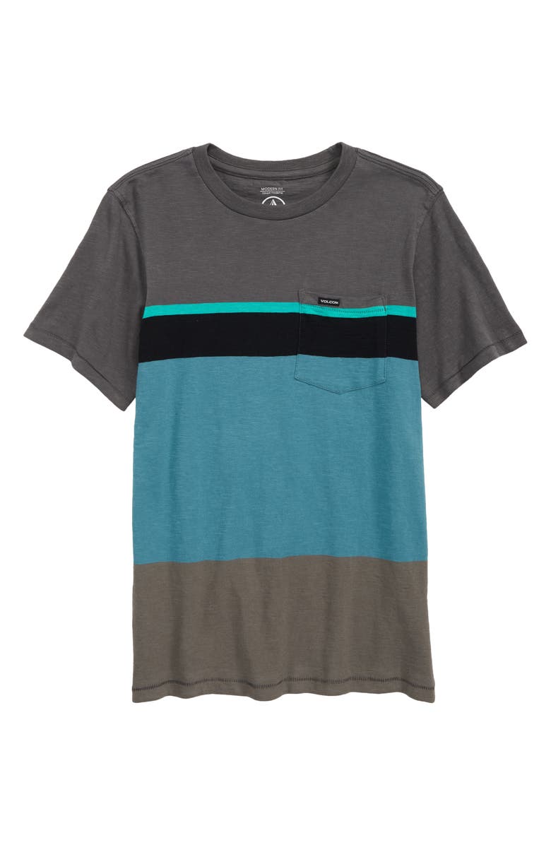 Volcom Kids' Stone Colorblock Short Sleeve T-Shirt, Main, color, 