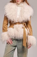 AZALEA WANG Tori Faux Fur Trim Trench Coat