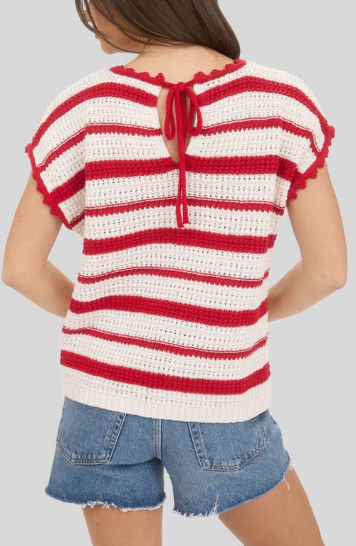 Blu Pepper Striped Open Stitch Sweater In Multi