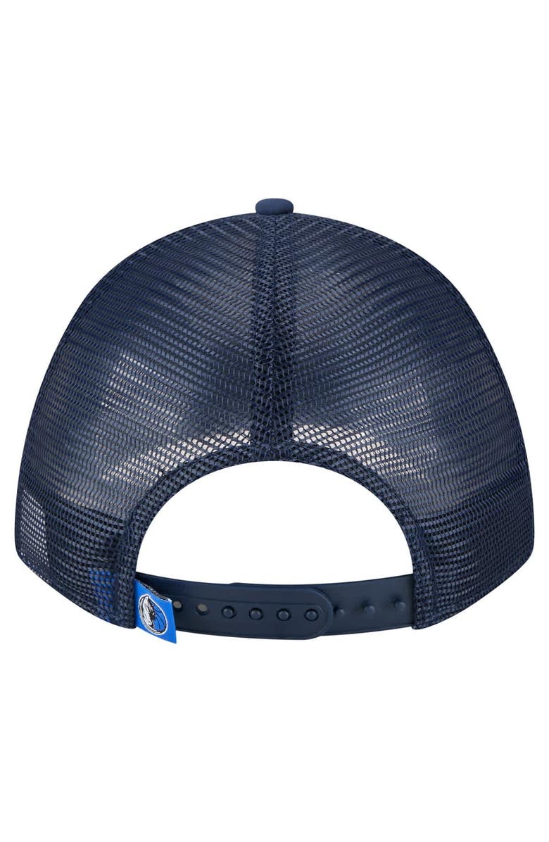 New Era Men's New Era Navy Dallas Mavericks Minimalist A-Frame 9FORTY Trucker Hat, Alternate, color, Navy