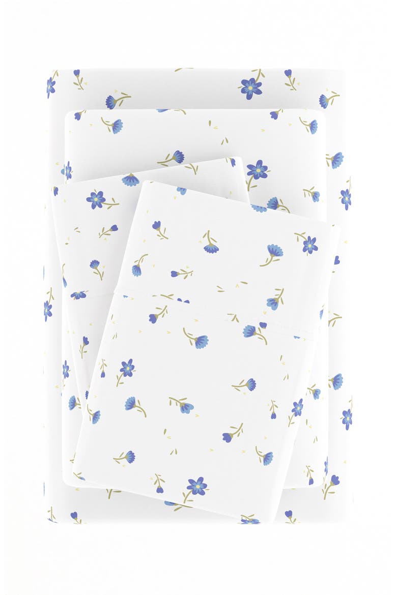 Premium Ultra Soft Floral 4-Piece Bed Sheet Set, Alternate, color, LIGHT BLUE