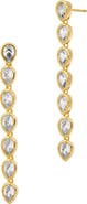 SAVVY CIE JEWELS Pear CZ Linear Drop Earrings