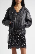 R13 Belted Leather Moto Jacket