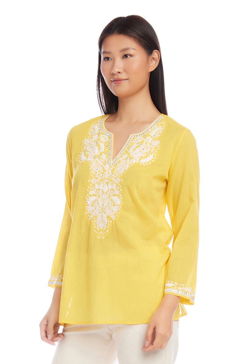 Karen Kane Embroidered Cotton Tunic Top, Alternate, color,