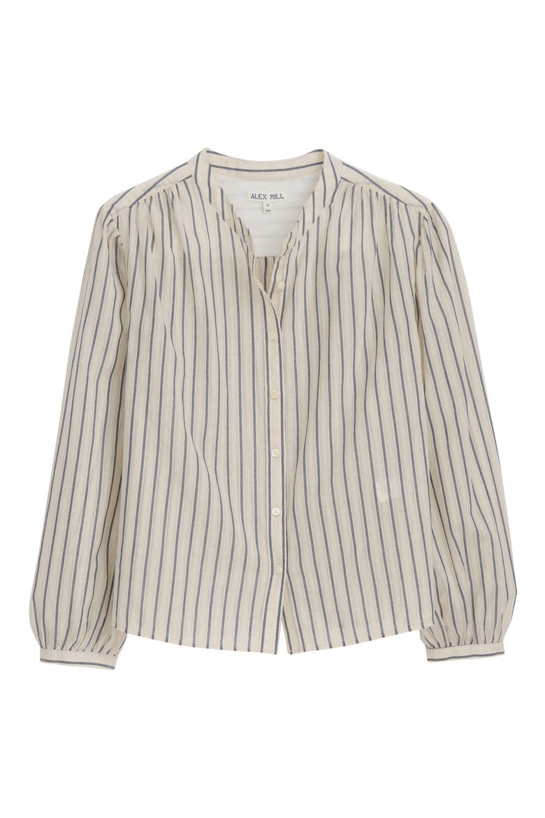 Ali Stripe Cotton Voile Button-Up Shirt, Alternate, color, OFF WHITE STRIPE
