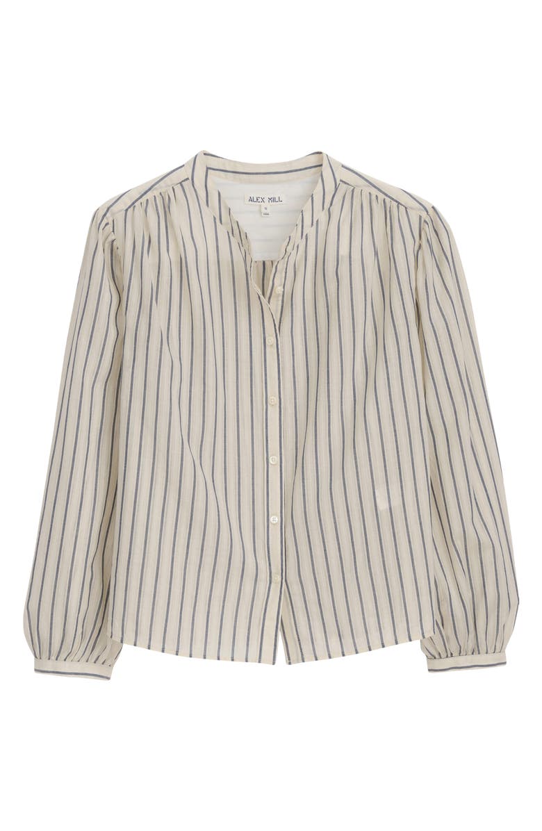 Alex Mill Ali Stripe Cotton Voile Button-Up Shirt, Alternate, color, Natural/ Blue