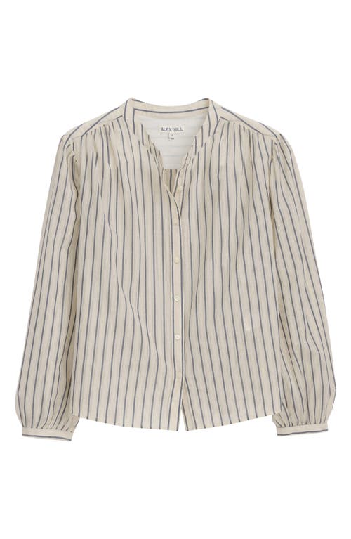 Alex Mill Ali Striped Top In Cotton Voile In Neutral