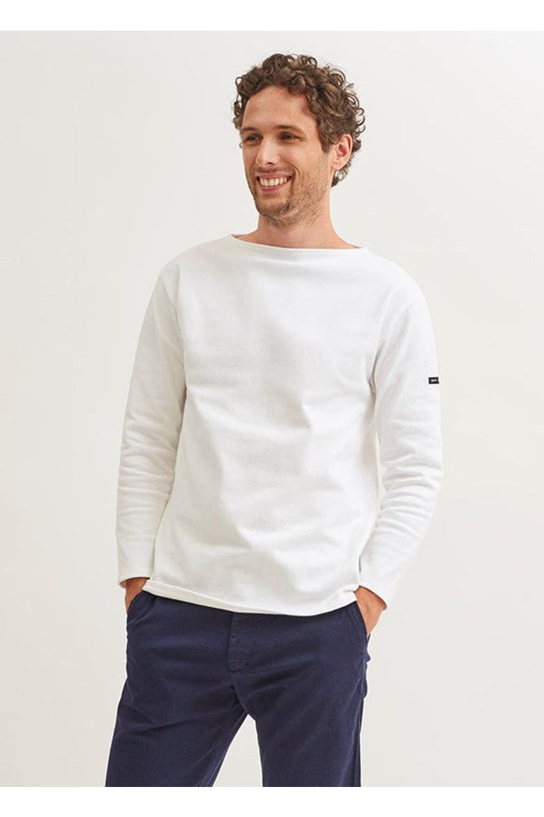 GUILDO - Boat Neck Heavyweight Breton Shirt, Alternate, color, ecru
