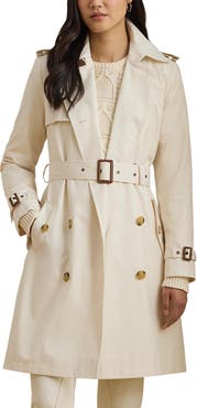 Lauren Ralph Lauren Double Breasted Belted Rain Trench Coat