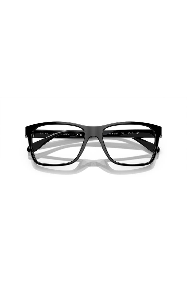 Ralph Lauren 56mm Rectangle optical glasses, Alternate, color, Black