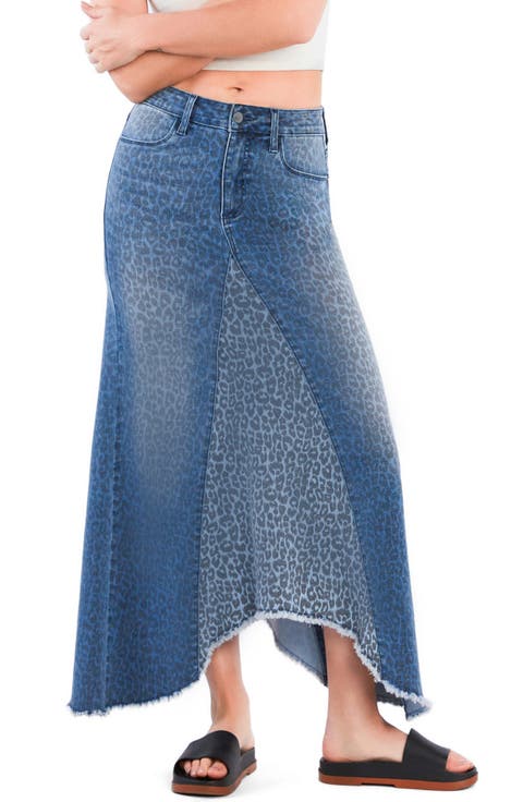 Selma Animal Print Denim Skirt