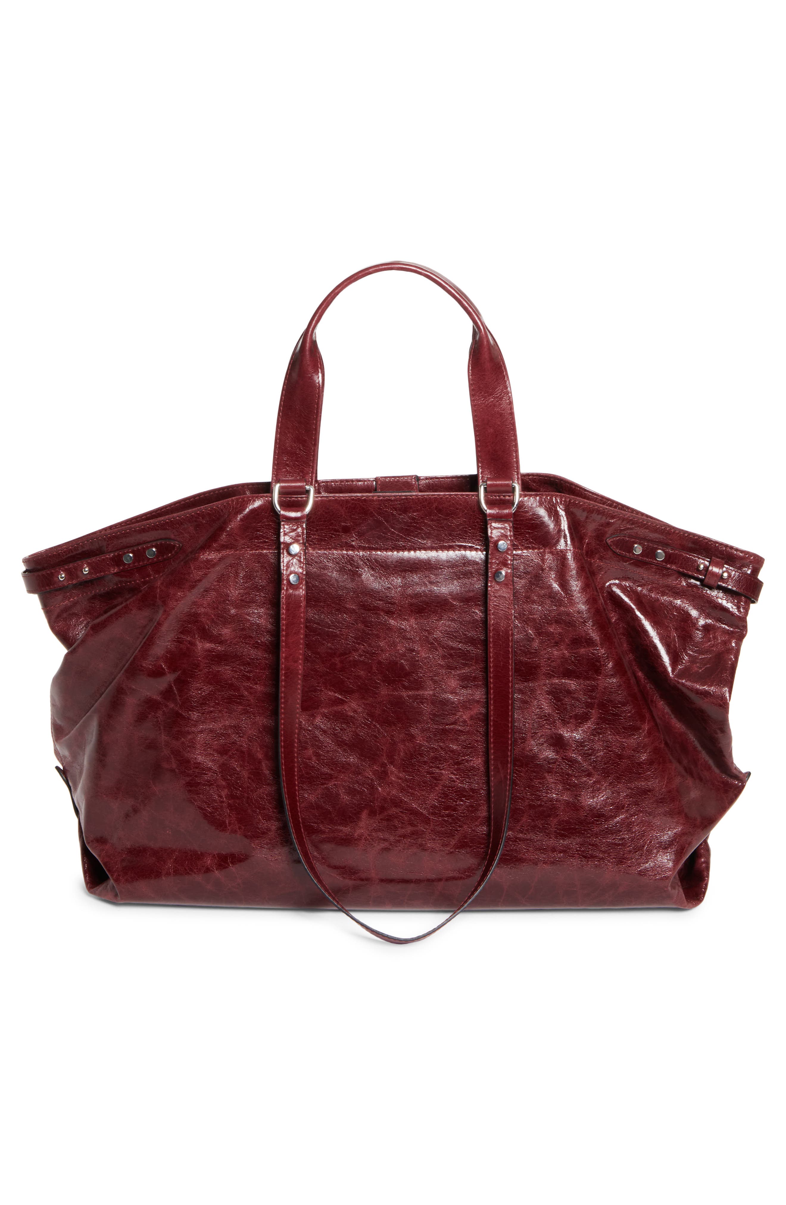 Winna Leather Tote, Alternate, color, BURGUNDY