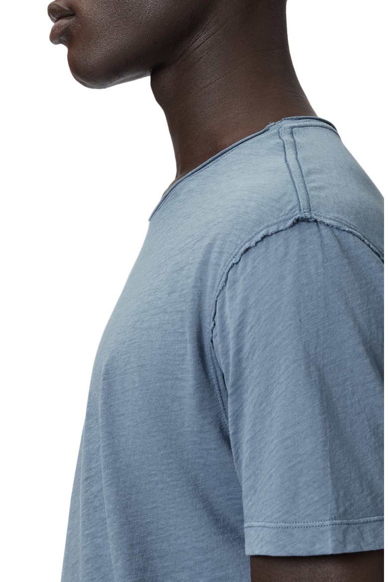 Figure Roll Neck Cotton T-Shirt, Alternate, color, WAVED BLUE