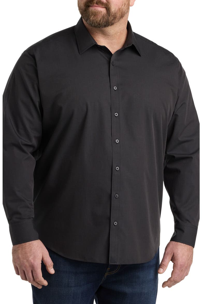 Big & Tall Blackstone Sport Shirt, Alternate, color, BLACK