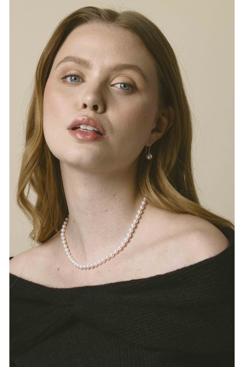 5.5-6.0mm Japanese Akoya White Pearl Necklace - AAA Quality, Alternate, color, Sterling Silver Clasp