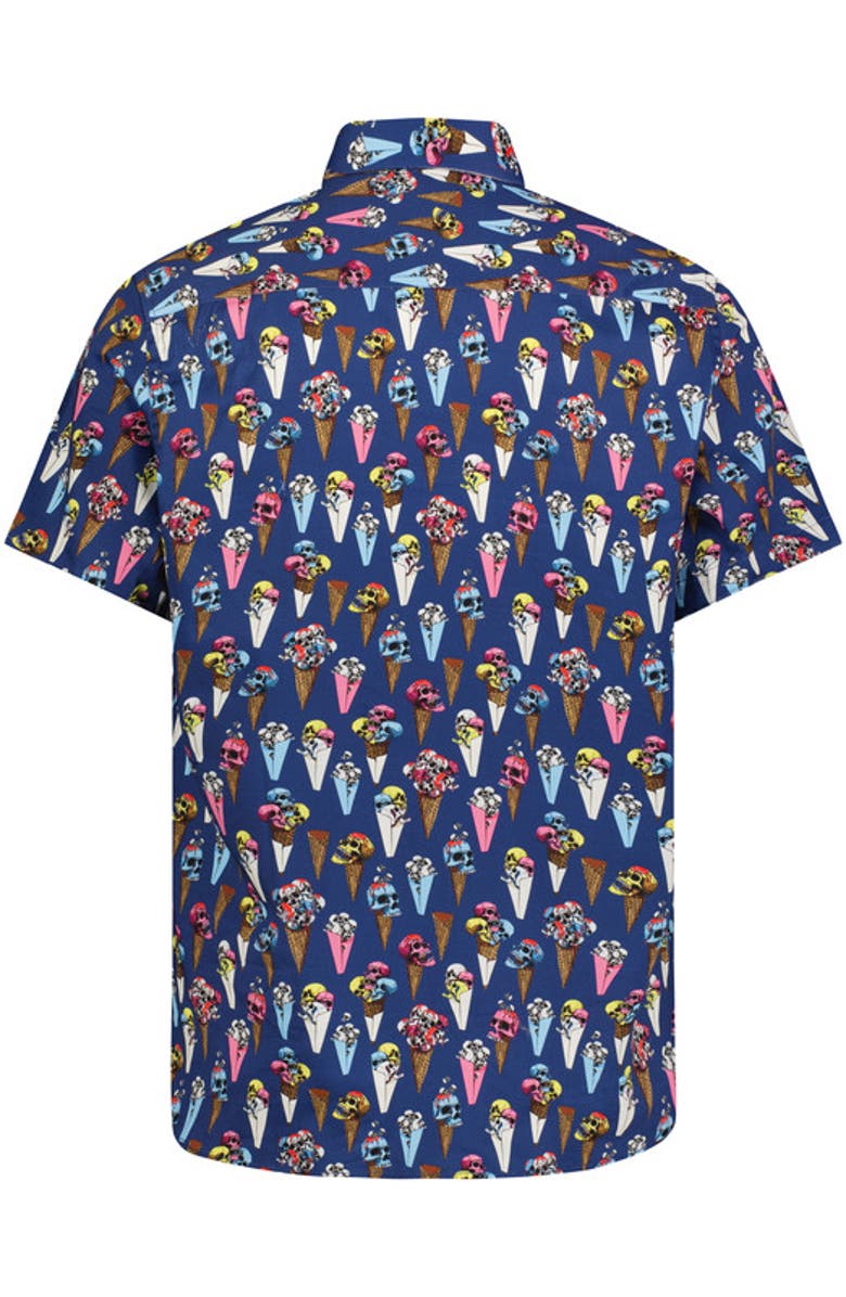 Luchiano Visconti Skull Ice Cream Print Short Sleeve Shirt, Alternate, color, 