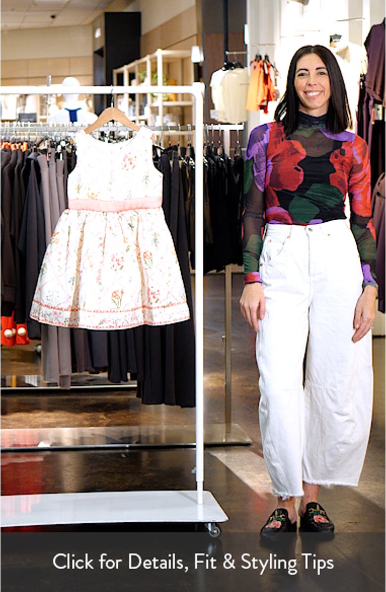 Kids' Border Print Mikado Party Dress, sales video thumbnail