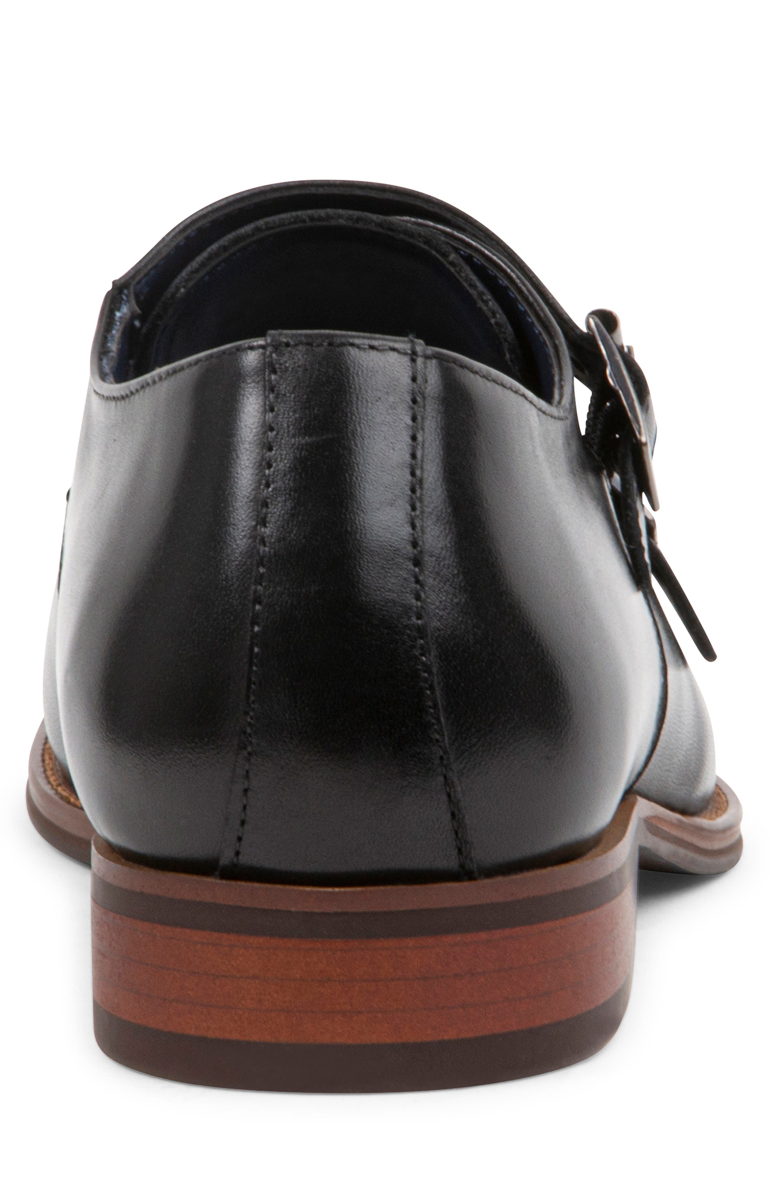 Steve Madden Teon Double Monk Strap Shoe, Alternate, color, Black Leat