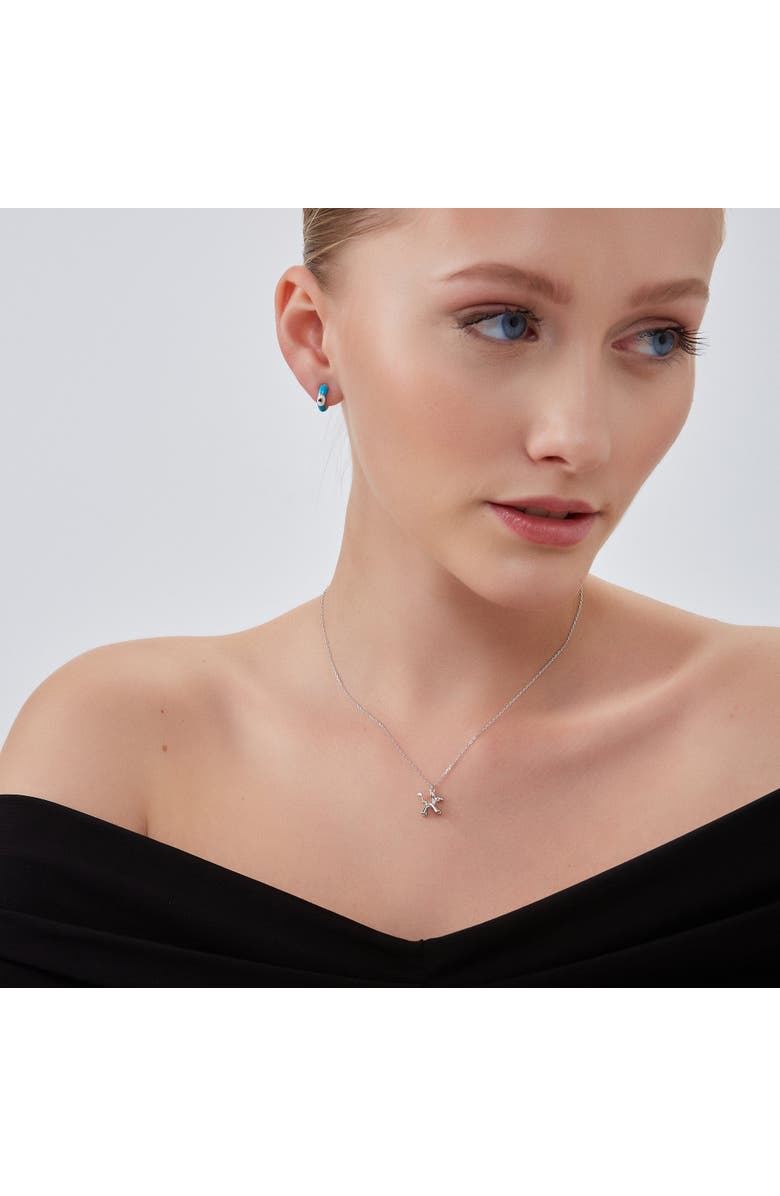 Spero London Balloon Dog Poodle Necklace In Sterling Silver, Alternate, color, Silver