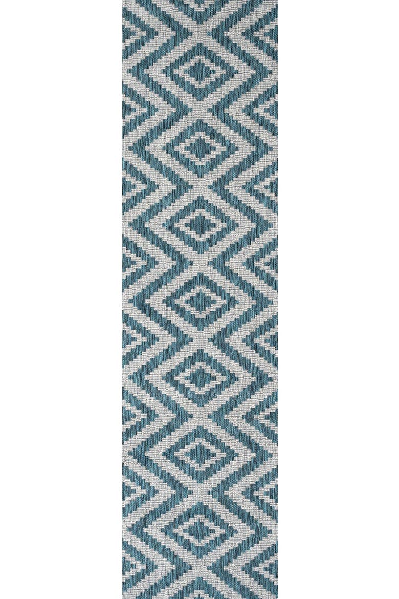 Sintra Diamond  Indoor/Outdoor Area Rug, Main, color, Blue/Gray